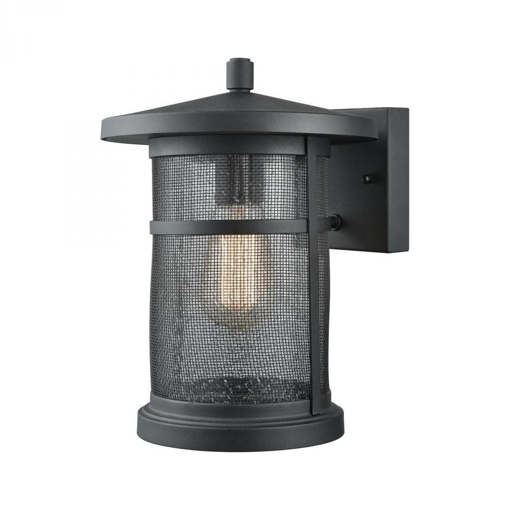 Aspen Lodge 1-Light Outdoor Wall Lantern in Textured Matte Black