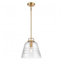  67886/1 - Current 12'' Wide 1-Light Pendant - Satin Brass